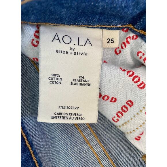 AO.LA Alice + Olivia Good High Rise Ankle Skinny Jeans Trouble Maker Distressed - Picture 8 of 12